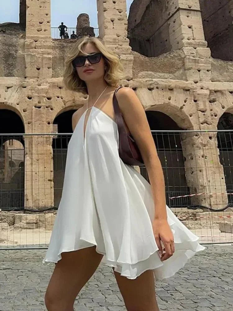 SOKYND Bernadette Off - Shoulder Hollow Out Summer Dress DressWhiteS