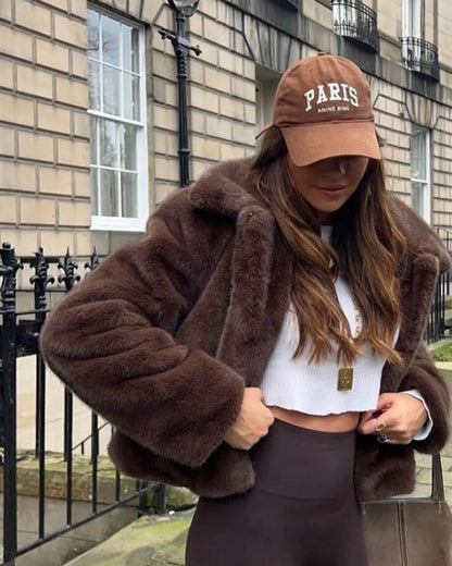 SOKYND Brittany Faux Fur Jacket Coats & JacketsSu1767356248756531430BrownM
