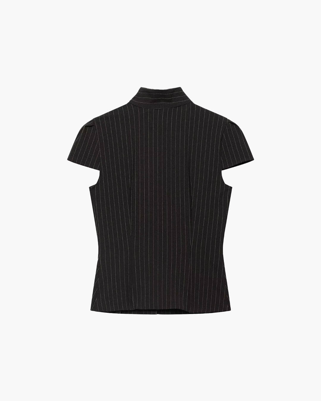 SOKYND Carla High Neck Plaid Fitted Blouse BlouseSOKYND-114967-BLA-S-06679BlackS