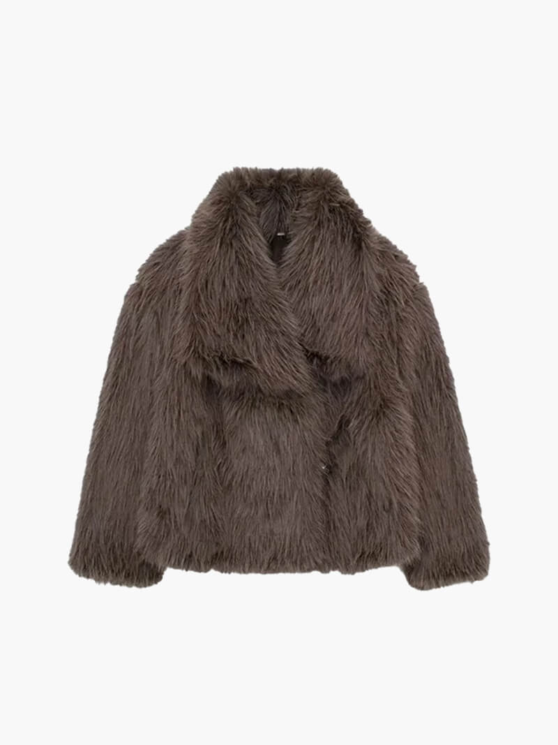 SOKYND Carley Faux Fur Coat Coats & JacketscP1767356248745304274BrownS
