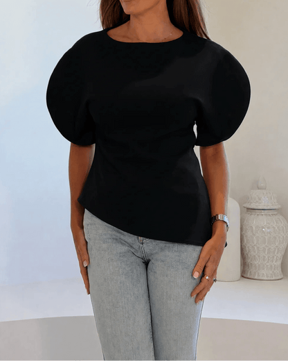 SOKYND Carmen Tricot Balloon Sleeve Top TopSOKYND-611351-BLA-S-57527BlackS