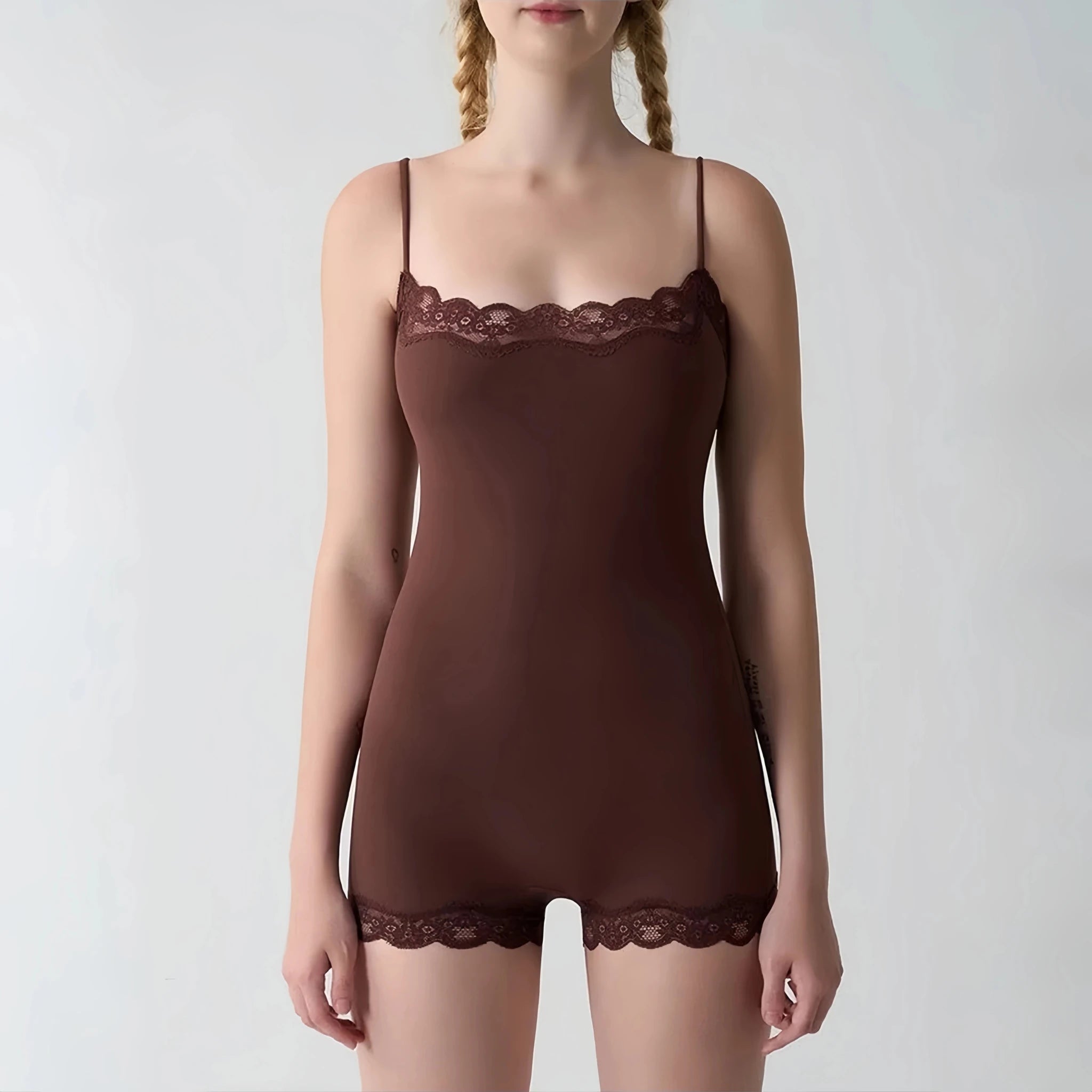 SOKYND Carmina Lace Trim Strap Romper Jumpsuits & RompersgM1772777205918306374CoffeeS