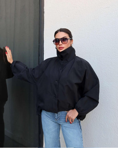 SOKYND Celeste High - Neck Jacket Coats & JacketsBlackL