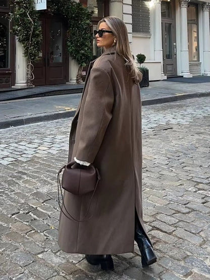 SOKYND Charlene Maxi Coat Coats & JacketskB1767625273833264043BrownS