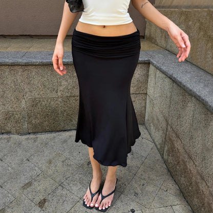 SOKYND Claressa Low-Waisted Pleated Midi Skirt Skirts1005010586053629-;KD1772479402746205892BlackS