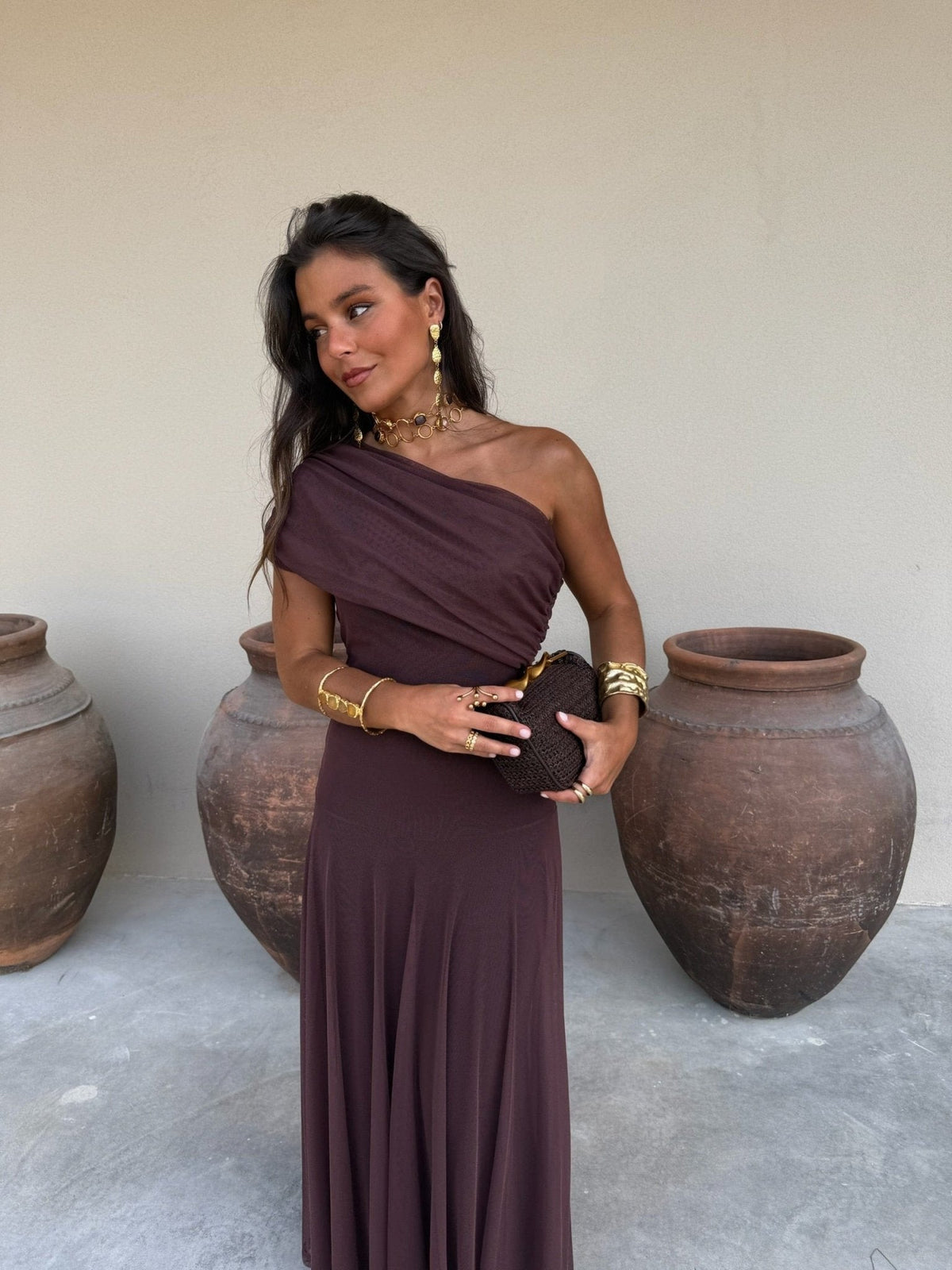 clarice draped maxi dress Aje. Clarice Draped Linen-blend Maxi Dress in Natural