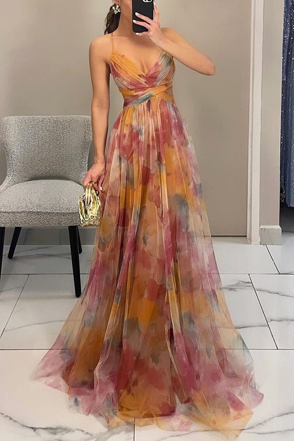SOKYND Cloe Floral Tulle Maxi Dress DressSOKYND-727703-ORA-S-36375OrangeS