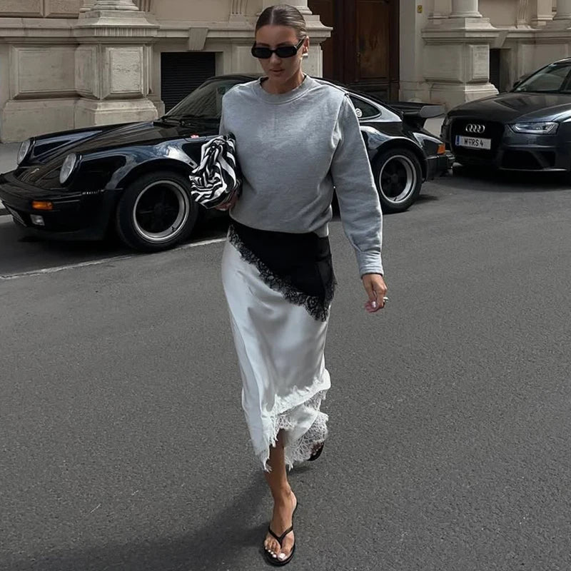 SOKYND Connie Asymmetric Midi Skirt Skirtsdj1772777205899226360M