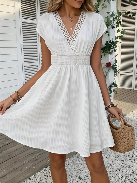 SOKYND Daniela French Lace V - Neck Fitted Dress DressS