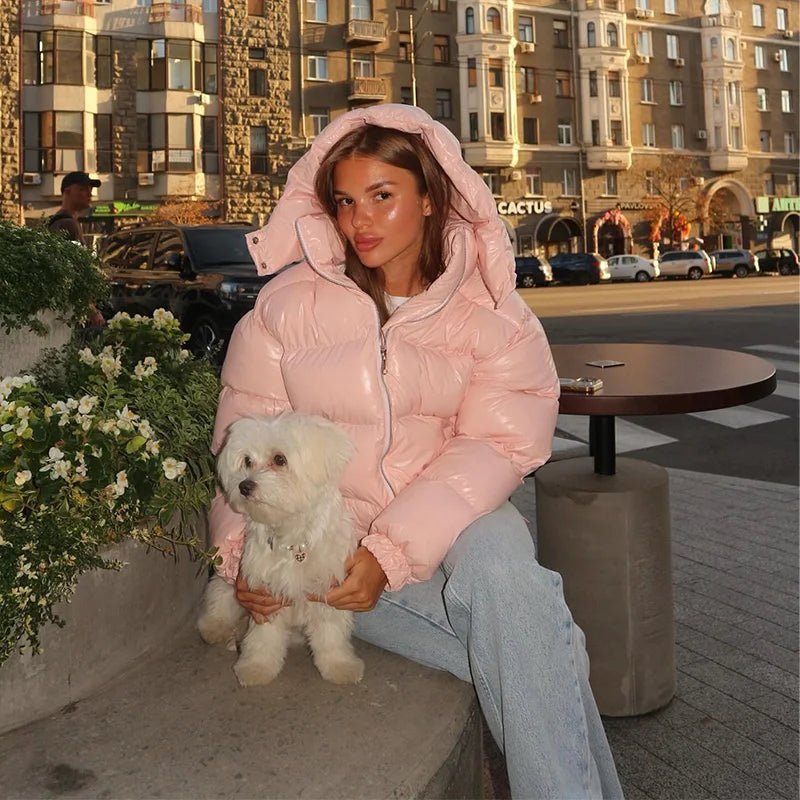 SOKYND Davina Hooded Puffer Jacket Coats & JacketsFl1767356248748264061PinkL