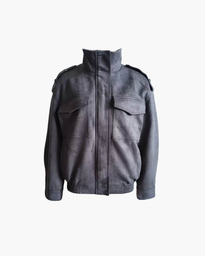SOKYND Delphine High-Neck Suede Jacket Coats & JacketsSOKYND-561751-CHA-XS-01367CharcoalXS