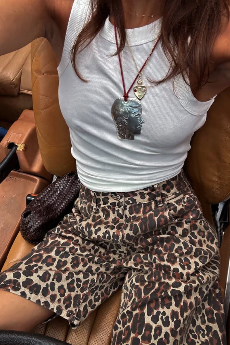 SOKYND Denise Leopard Print Shorts ShortsSOKYND-500311-L-OS-73015L