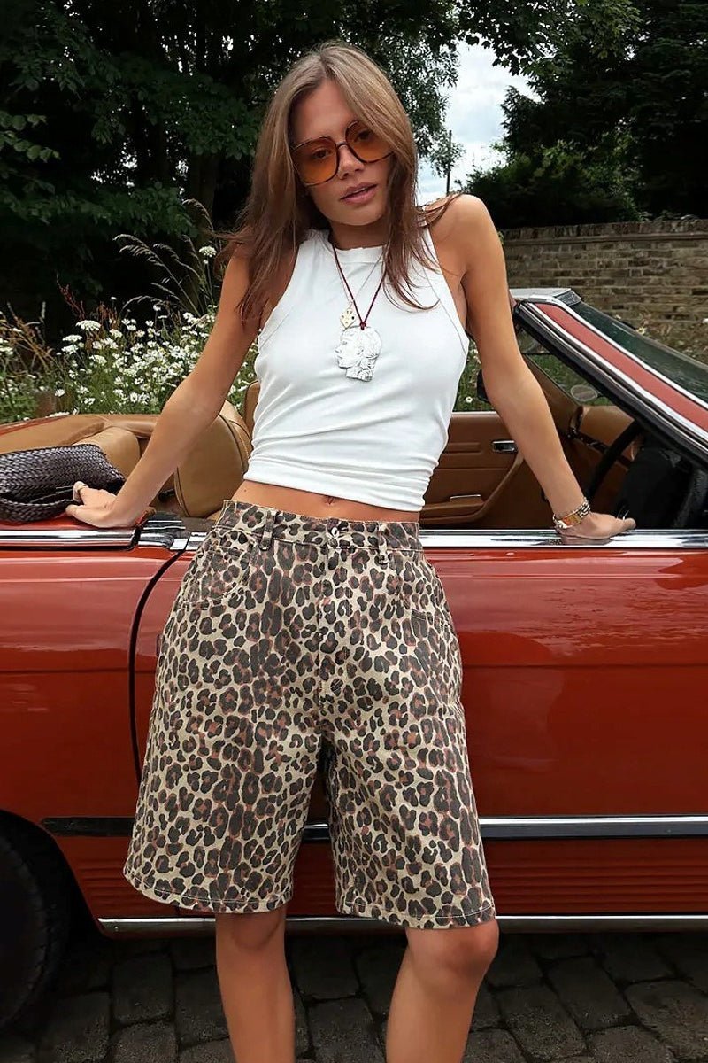 SOKYND Denise Leopard Print Shorts ShortsSOKYND-500311-S-OS-07479S