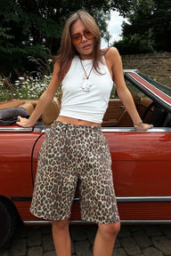 Shorts Denise con Estampado de Leopardo