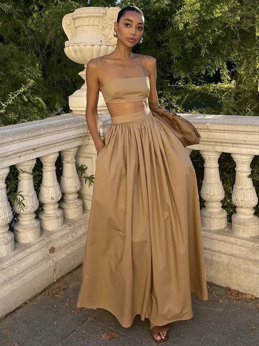 SOKYND Diandra Strappy Crop Top Two-Piece Set Matching SetsSOKYND-038871-CAM-M-58647CamelM