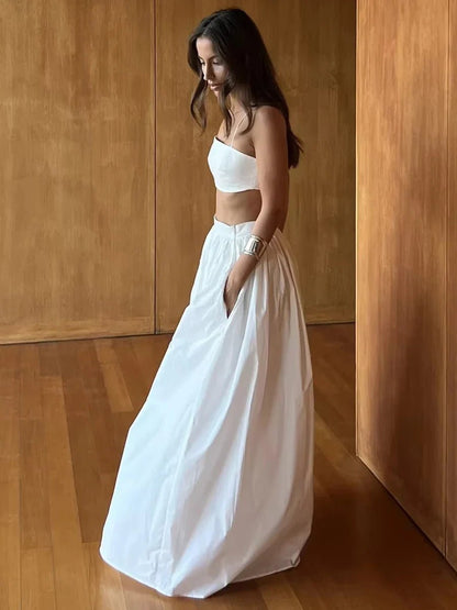 SOKYND Diandra Strappy Crop Top Two-Piece Set Matching SetsSOKYND-038871-WHI-S-94807WhiteS