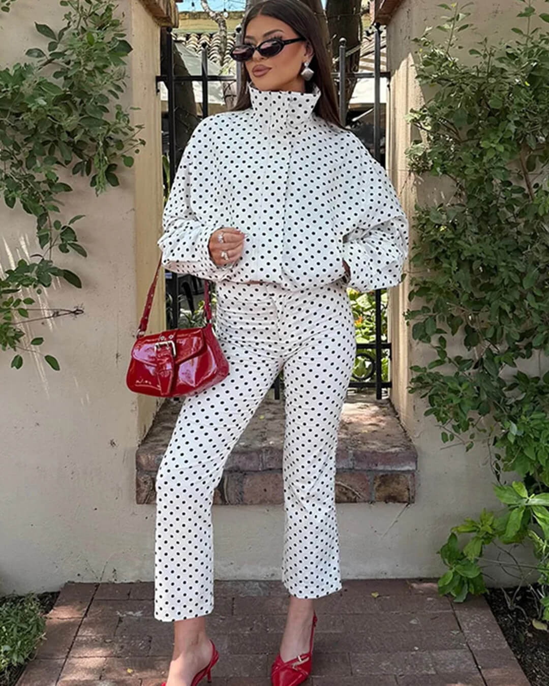 SOKYND Donna Polka Dot Co - Ord Set Matching SetsFI1772777205904496720JacketS
