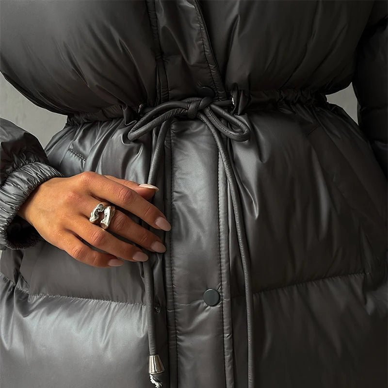 SOKYND Dorothy Drawstring Hooded Puffer Coat Coats & JacketsVa1767356248751300262Dark GrayM