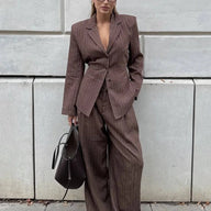 Tailleur pantalon Dorothy à fines rayures