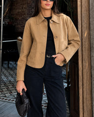 Giacca corta Edie in faux suede