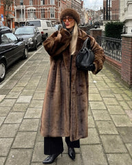 Cappotto lungo in pelliccia sintetica Ellen