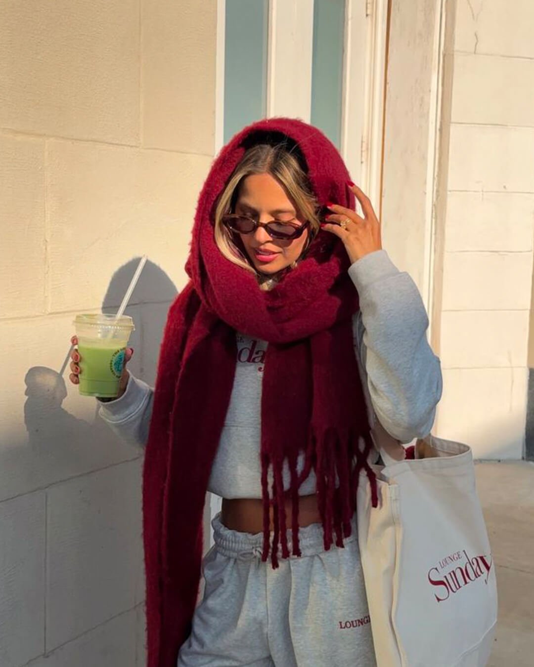 SOKYND Emilia Tasseled Winter Scarf AccessoriesSOKYND-388311-BUR-OS-04471Burgundy