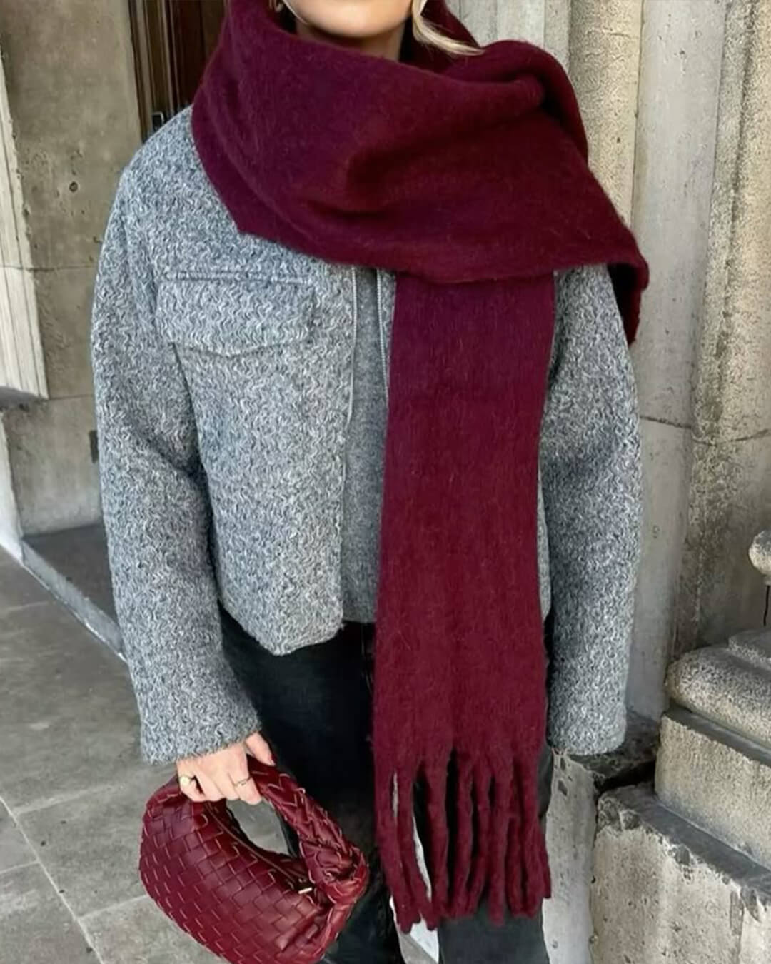 SOKYND Emilia Tasseled Winter Scarf AccessoriesSOKYND-388311-GRE-OS-70007Grey