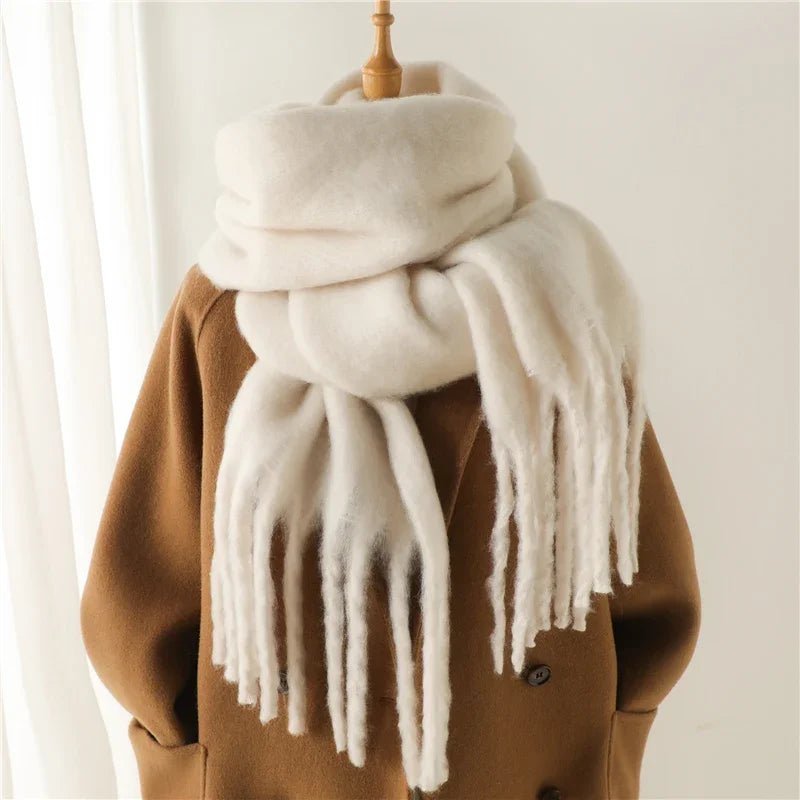 SOKYND Emilia Tasseled Winter Scarf AccessoriesSOKYND-388311-WHI-OS-38935White