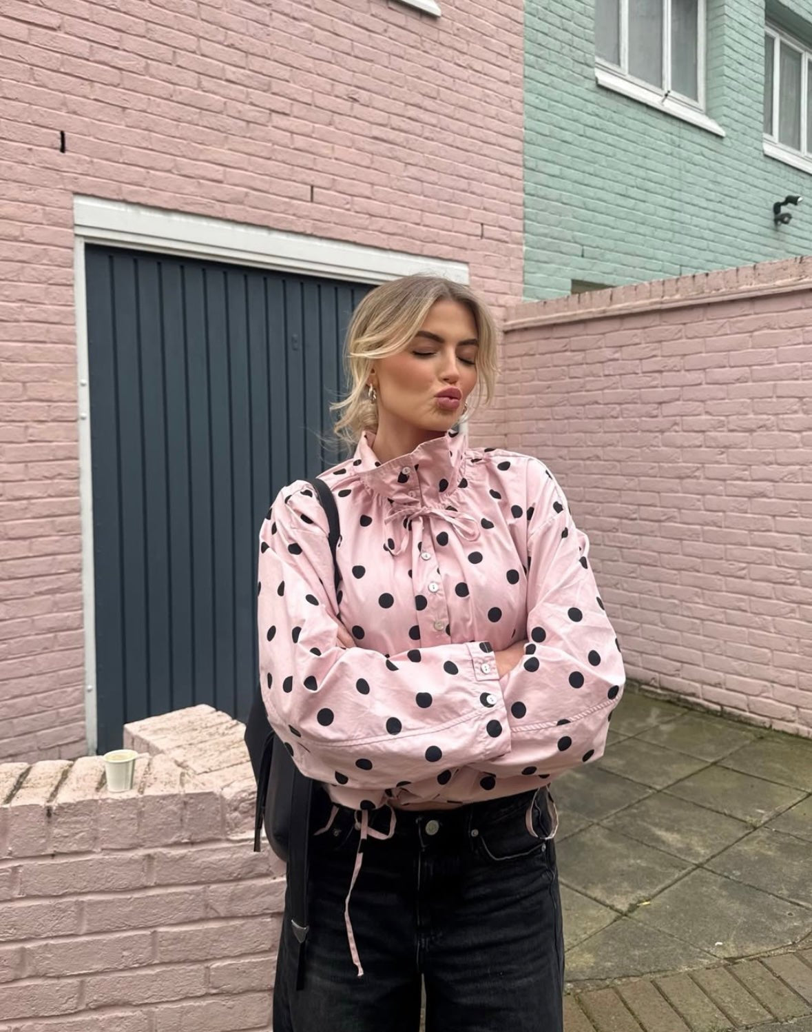 SOKYND Emily Drawstring Polka Dot Jacket JacketSOKYND-922007-PIN-XS-59639PinkXS