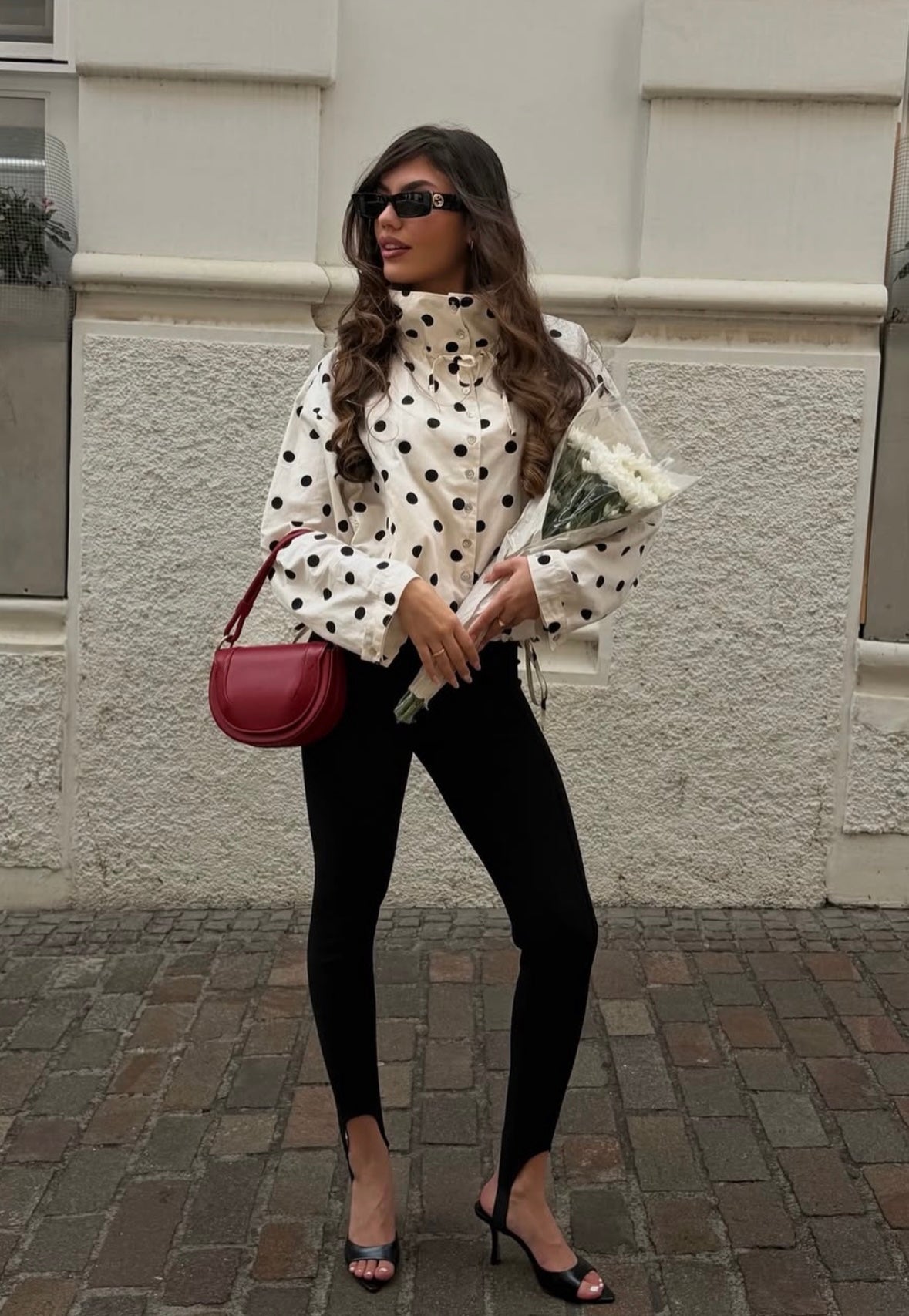 SOKYND Emily Drawstring Polka Dot Jacket JacketSOKYND-922007-WHI-XS-90711WhiteXS