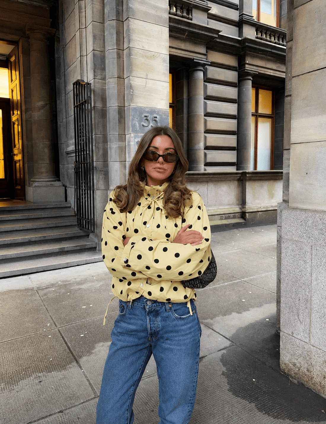 SOKYND Emily Drawstring Polka Dot Jacket JacketSOKYND-922007-YEL-XS-28567YellowXS