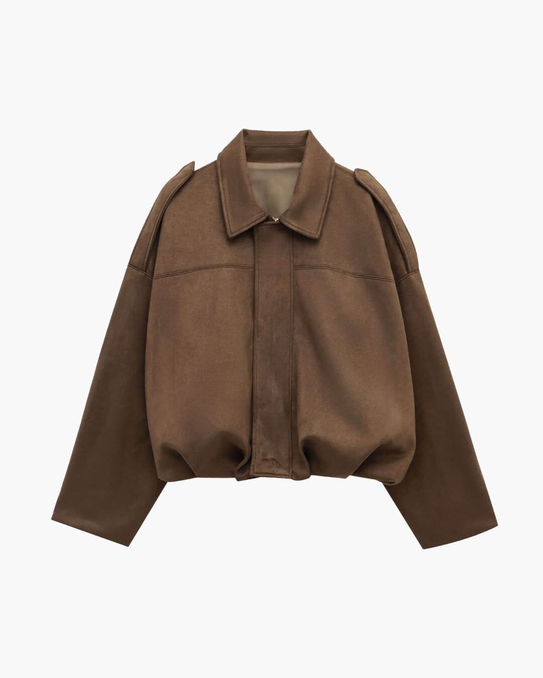 SOKYND Erica Faux Suede Bomber Jacket JacketSOKYND-248727-OLI-S-50167OliveS