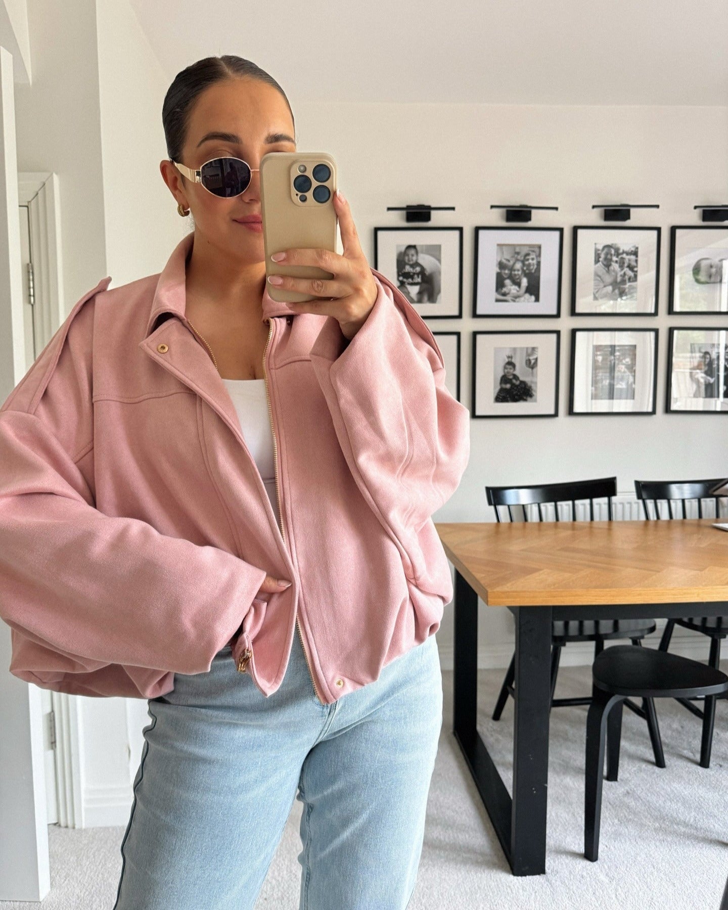 SOKYND Erica Faux Suede Bomber Jacket JacketSOKYND-248727-PIN-S-41687PinkS