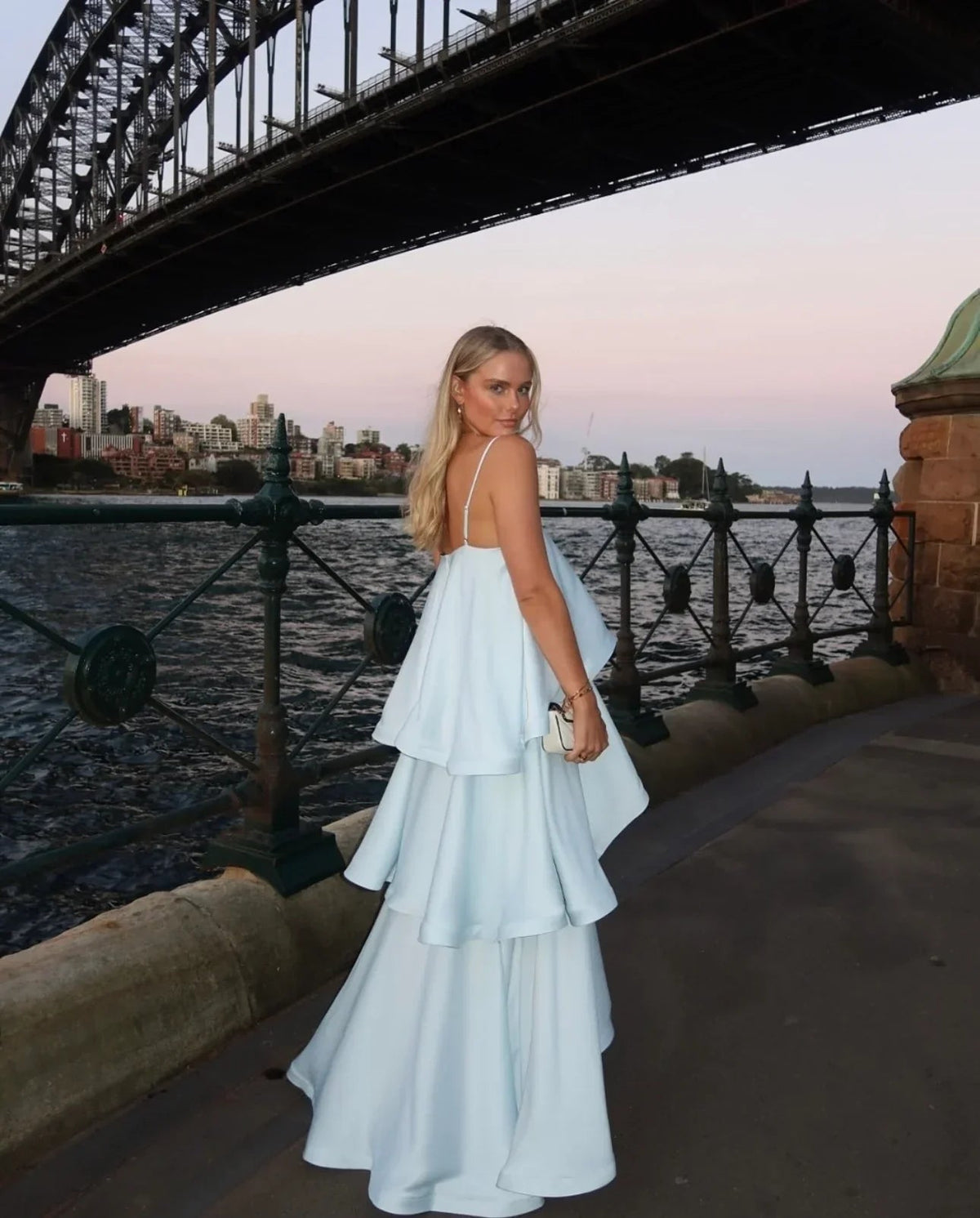 SOKYND Erica Tiered Ruffle Satin Maxi Dress DressSOKYND-216279-BLU-M-38263BlueM