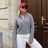 Cardigan de malha Esther com duplo zíper