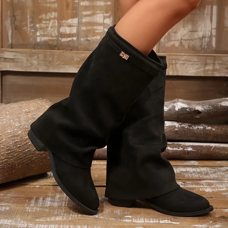 SOKYND Esther Faux Suede Knee High Boots BootsSOKYND-444119-BEI-36-68087Beige36