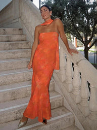 Esther Abito maxi senza spalline in mesh