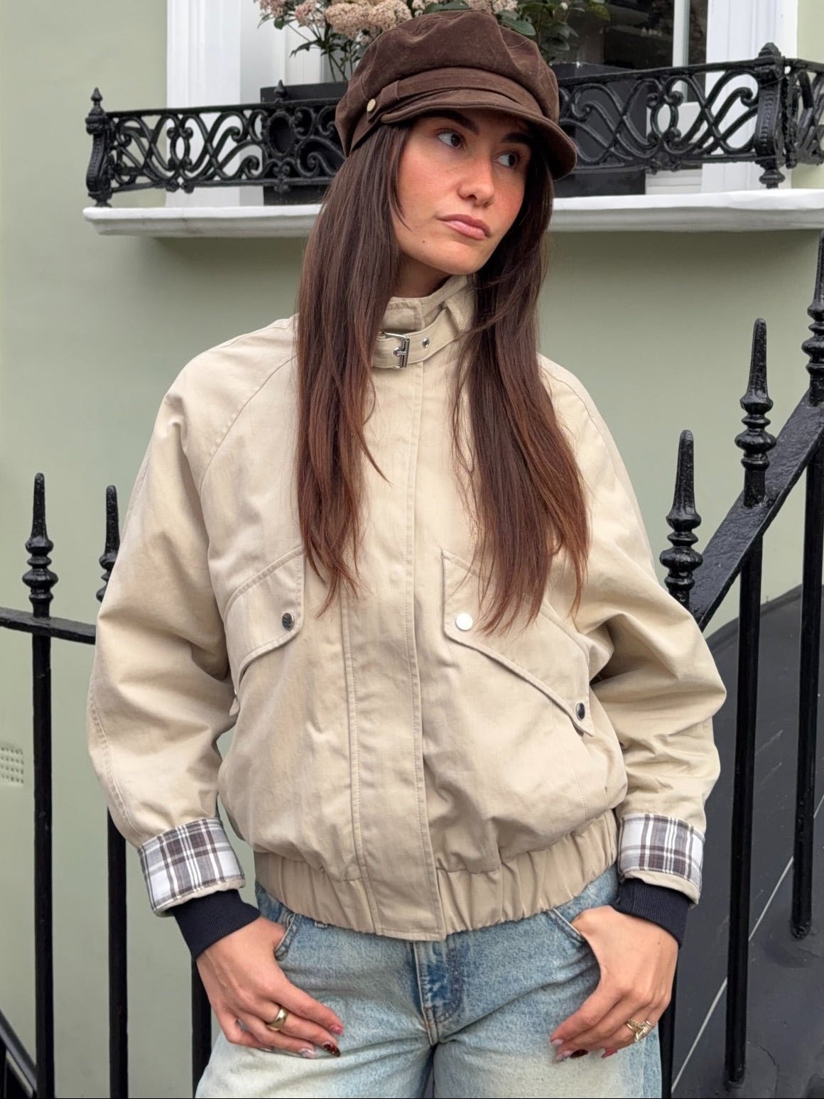 SOKYND Evelyn Casual Stand Collar Jacket JacketSOKYND-889239-KHA-L-95799KhakiL