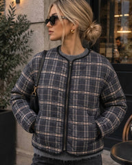 Evelyn Karierte Steppjacke