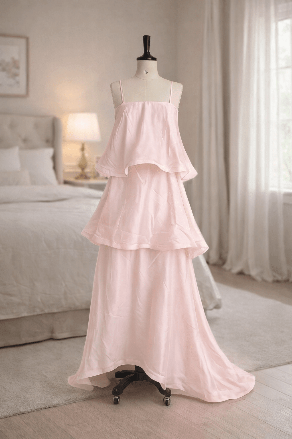 SOKYND Fallon Layered Ruffle Maxi Dress DressSOKYND-624919-PIN-M-14967PinkM