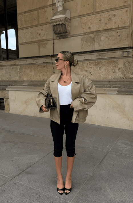 SOKYND Gloria Double Breasted Faux Leather Coat CoatSOKYND-969303-BEI-S-67031BeigeS