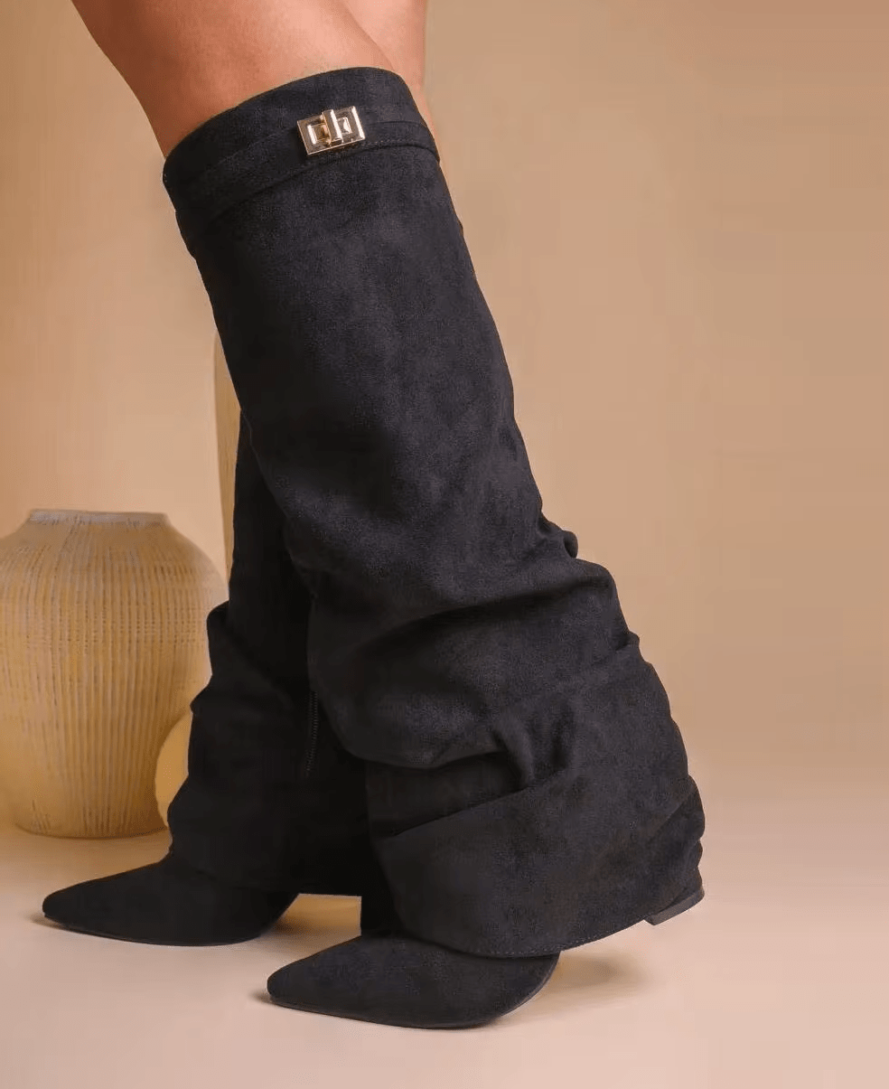 SOKYND Gloria Slouchy Faux Suede Knee High Boots BootsSOKYND-752535-BLA-34-08695Black34