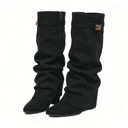 SOKYND Gloria Slouchy Faux Suede Knee High Boots BootsSOKYND-752535-BRO-34-17175Brown34