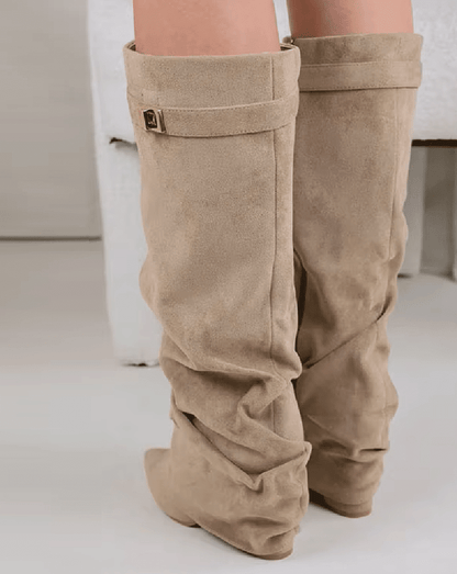 SOKYND Gloria Slouchy Faux Suede Knee High Boots BootsSOKYND-752535-BRO-34-17175Brown34