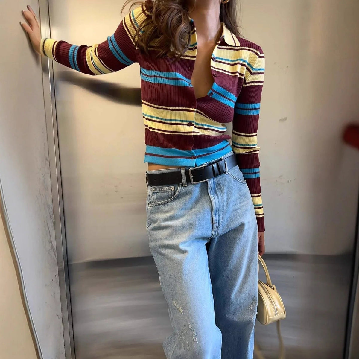SOKYND Hanna Striped Knit Cardigan CardiganSOKYND-673367-S-OS-37591S