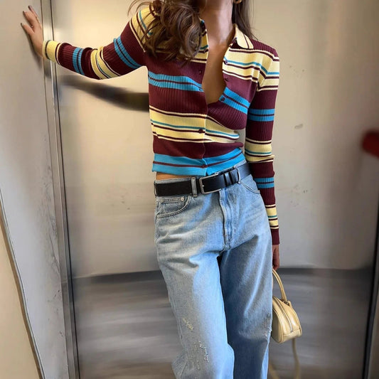 SOKYND Hanna Striped Knit Cardigan CardiganSOKYND-673367-S-OS-37591S