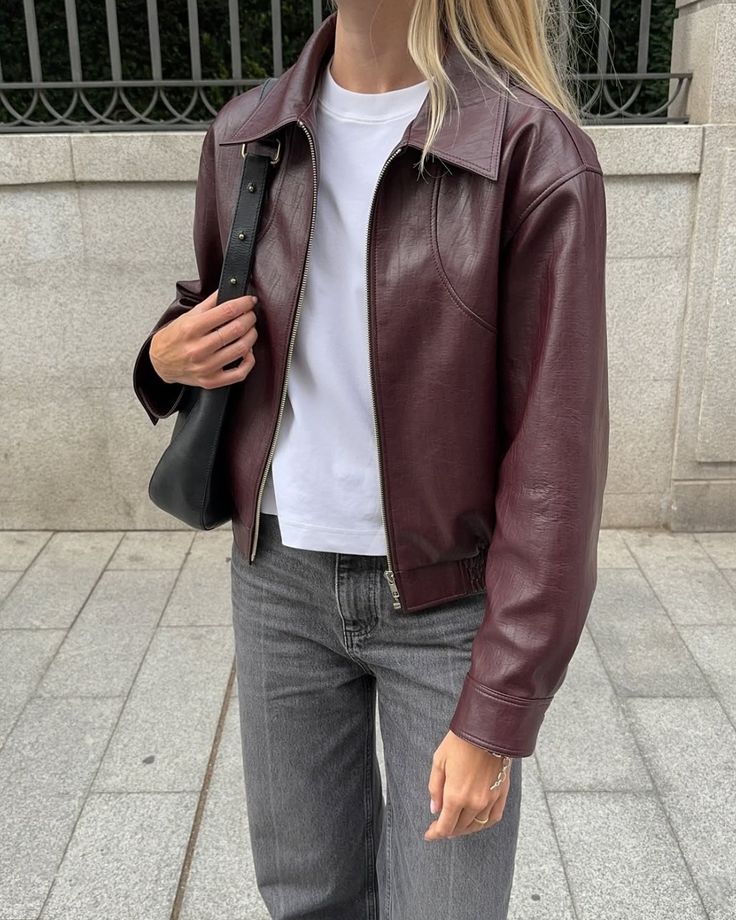 SOKYND Hannah Faux Leather Lapel Jacket JacketSOKYND-120407-WIN-S-51159WineS