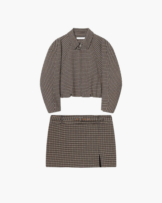 Veste zippée à motif pied-de-poule Hannah