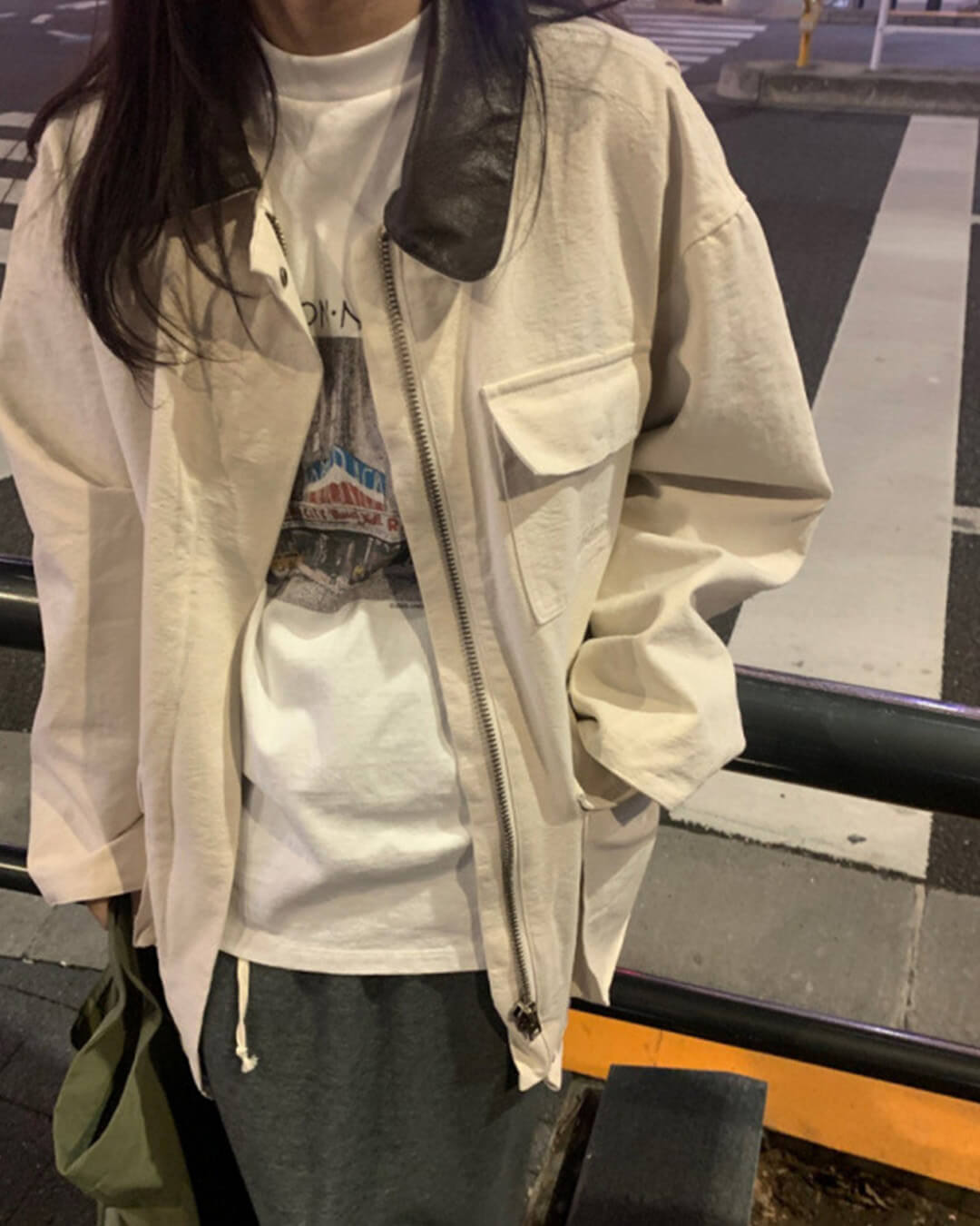SOKYND Helena Contrast Collar Utility Jacket JacketSOKYND-770839-BEI-S-35543BeigeS