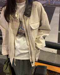 Helena Giacca Utility Colletto a Contrasto